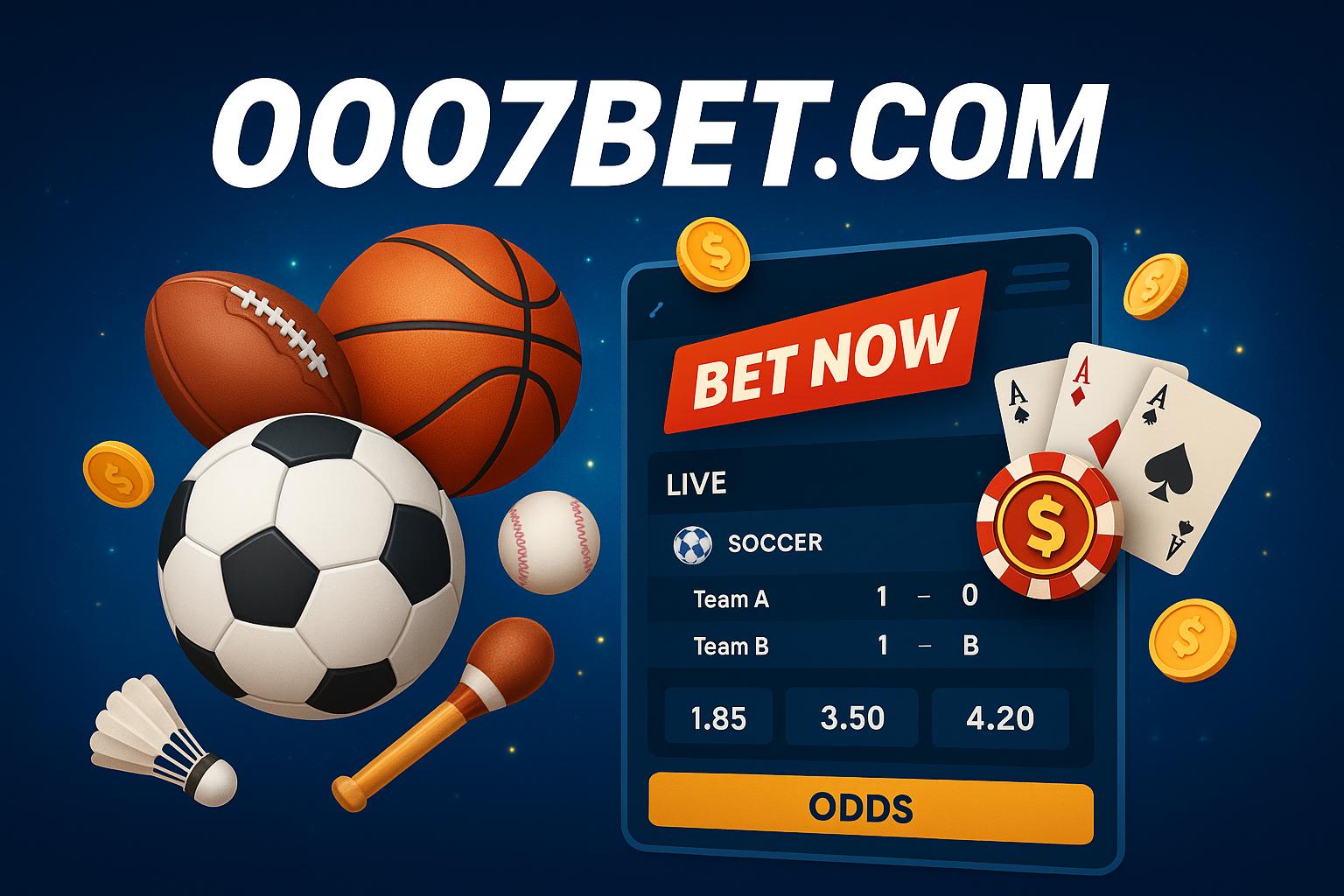 Aposte em apostas esportivas no cassino online 0007BET.COM
